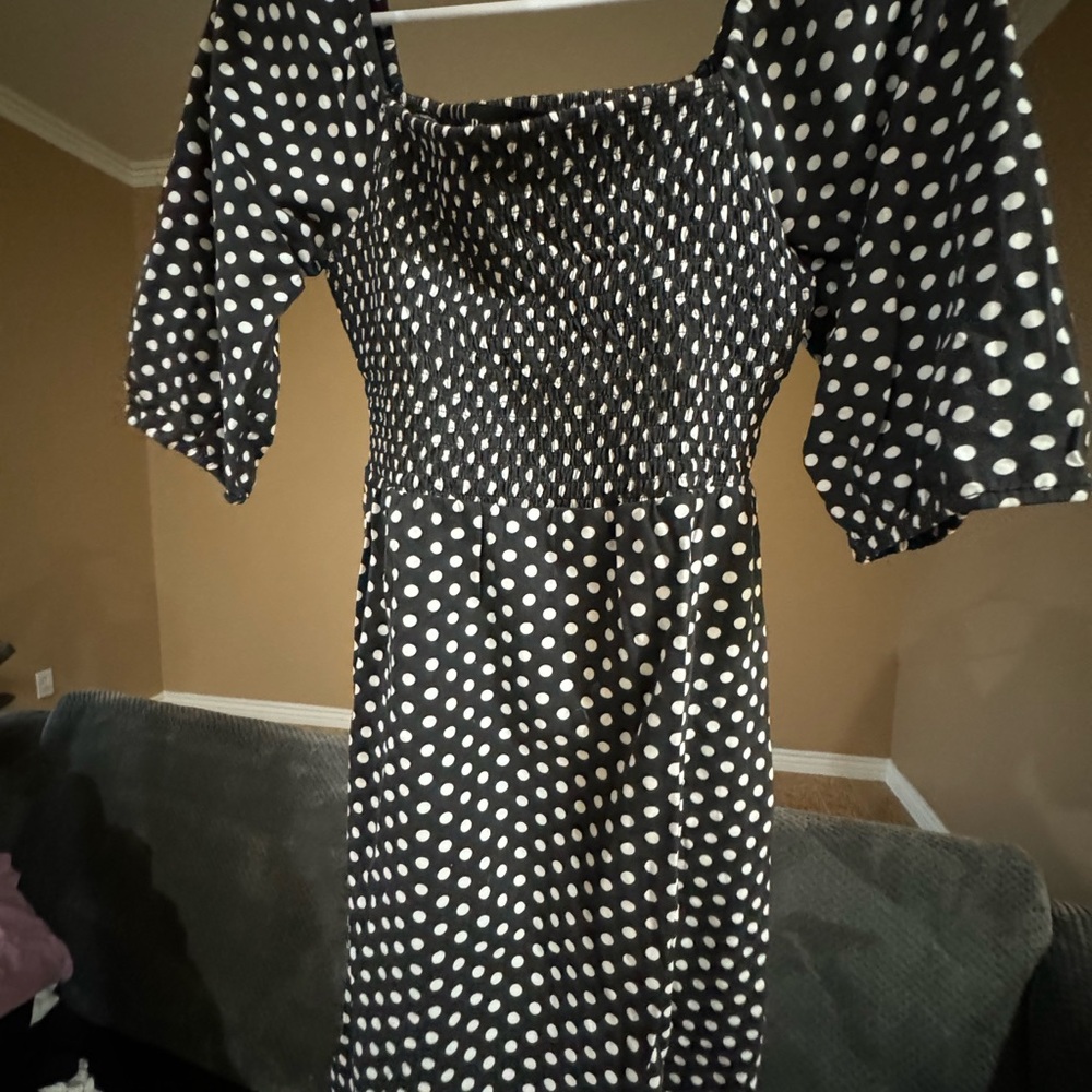 Polka Dot Black and White Dress
